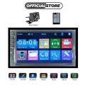 Pack of 2- Rear View Reverse Back Camera + 7 Inch 2 DIN Universal Car Stereo Multimedia + Remote Radio MP3 MP5 AUX-In FM USB + Mobile Charger Blue Tooth Mobile Link Touch Screen Video Player. 