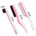 3Pcs/set Plastic Slick Brush Set Durable Brushing Combing Grooming Bristle Hair Brush Styling Tools for Edge Back Teasing Brush. 