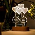 Customised heart shaped illusion lamp. 
