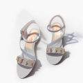 Stylish Platform Heel Sandals for Girls – Lace-Up, Reptile Leather, 2.5". 