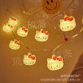 Hello Kitty Light String For Decoration For Bedroom And Children's Room 10 Lights USB + Cell Operated. 
