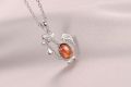 925 Sterling Silver zircon chicken Necklaces Pendant Fashion Sterling Silver Jewelry Statement for Women Bijoux. 