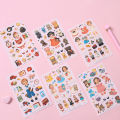 6 Sheets/lot Scrapbook Accessories Students Gift PP Diary Decoration Cute Cartoon Multi Purpose Children Sticker Toys. 