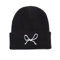 Y2K Bow Embroidered Beanie Cap Women Autumn Winter Warm Knitted Hat Korean Solid Color Female Girls Skullcap Bonnet. 
