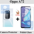 Oppo A72 Tempered Glass Screen Protector Polish Glass + Back Camera 9H Gorilla Flexible Protector For Oppo A72. 