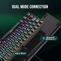 RK ROYAL KLUDGE RK68 Wireless Hot Swappable 65% Mechanical Keyboard, 68 Keys Compact Bluetooth Gaming Keyboard with Stand-Alone Arrow/Control Keys, Blue Switches_ UK Layout. 