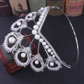 Handmade Bridal Pearl Crystal Tiara Large Hair Crown Pageant Party Headband. 