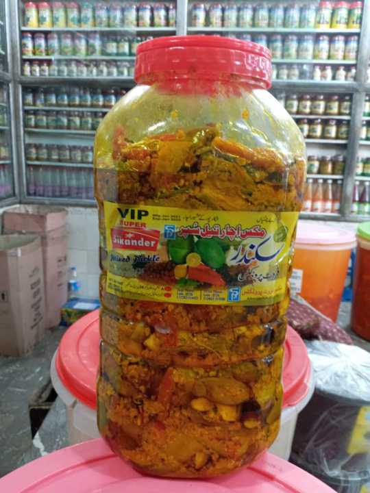 Mixed Pickle in Vinegar Mix Achar Sirka - 5 KG - 100% Original Shikarpuri Achar - Sikandar Shikarpuri Pickles