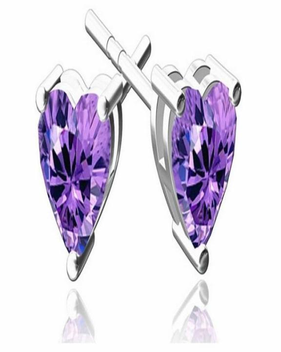 Purple & Silver Alloy Earrings for Her