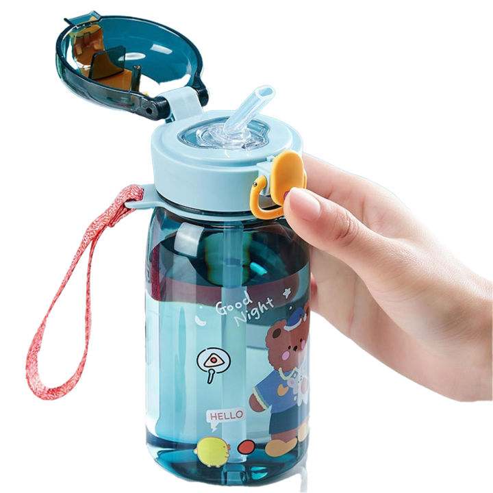 Kids Water Sippy Cup With Straw Cartoon Leakproof Water Bottles Outdoor Portable Drink Bottle Children's Lovely Cup