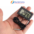 Mini Digital Thermometer FY-10 Temperature Range -50°C to 110°C With Waterproof Sensor In Black Color. 