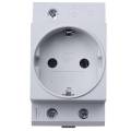 OIMG Eu Type 45Mm Din Rail Mount Ac Power Socket 16A 250V Ac Connector. 