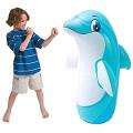 INTEX 3D Bop Bag Dolphin - Inflatable Blow Up Punching Bag Toy Gift Kids Fun, Pre-Filled Sand base Inflatable Punching Bop Bag For Kids Dolphin,. 