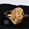 Designer Flower Dubai Gold Color Ring Arab Nigeria Big Ring For Women Resizable Ethiopian Gold Rings Wedding Finger Jewelry. 