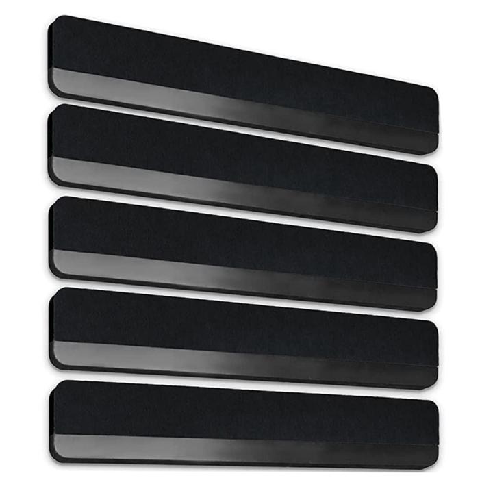 Combo Bulletin Board Strips - 5 Black Self Adhesive Backing Magnetic Metal Felt Push Pin Bars,Home Office Memo