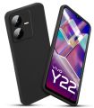 Vivo Y22 Soft Matte Black Silicon Back Cover Soft - Shock Proof. 