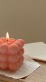 Scented Bubble Cube Candle, 3x3 Modern Design, High-Quality Wax, Relaxing Fragrance, Home Decor. 