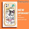 chenyyka For OPPO A16K A16E Case Cartoon Cute Kuromi Pattern Colorful Lovely Cream Wave Border Soft Clear Shockproof Phone Cases Creative Camera Transparent Casing Simple Gentle Protective Cover. 