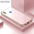Hontinga for Huawei P20 Lite / Nova 3E Back Cover Luxury 6D Plating Frame Shiny Bling Case Soft Silicone Square Phone Cases. 