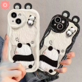 Panda Couple Cover for Realme C11 C20 C12 C15 C17 C35 C21Y C20A C11 C25Y C31 C25 C25s C21 C30 C33 C55 5 5i 5S 6i C3 7i Narzo 20 30A Cute Panda 3D Stereo Doll Cartoon Couple Case. 