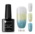UR SUGAR Rainbow Thermal Color Changing Gel Nail Polish Holographic Glitter Temperature Soak Off UV Gel Varnish 7.5ml Nail Art. 