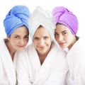 Microfiber Quick Dry Bath Hair Drying Towel Twist Terry Hat Super Absorbent Shower Cap Hair Dryer Cap Towel with Button Wrapped Bath Cap Turban Wrap. 