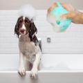 Pet Grooming Brush Bath Brush with Shampoo Container for Dog Cat Bathing Grooming Pet Scrubber Soft Rubber Silicone Massage Brushes Comb Bathing Tool. 