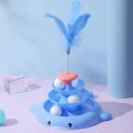 Cat Swivel Toy Ball Self Interesting Dolphin Design With Feathers Pet Stick Funny Auto Combination Supplies. 