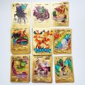 54Pcs 27Pcs Metal Gold Silver Pokemon Cards English Version Charizard Pikachu Trainer Card Game Collection Battle Toys Child Gift. 