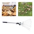 Garden Leaf Rake Cleaning Leaves Sticks and Debris Telescoping Handle Adjustable for Plants Lawns Roof Yard Gardening Camping. 