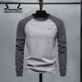 Men Elastic Cuffs T-shirt Men's Raglan Long Sleeve T-shirt O-neck Patchwork Color Pullover Tops Loose Fit Breathable Casual Tops Elastic Cuffs Round Neck T-shirt. 