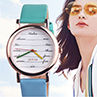 Fashion Women Faux Leather Band Letter Dial Analog Quartz Wrist Watch Gift. 