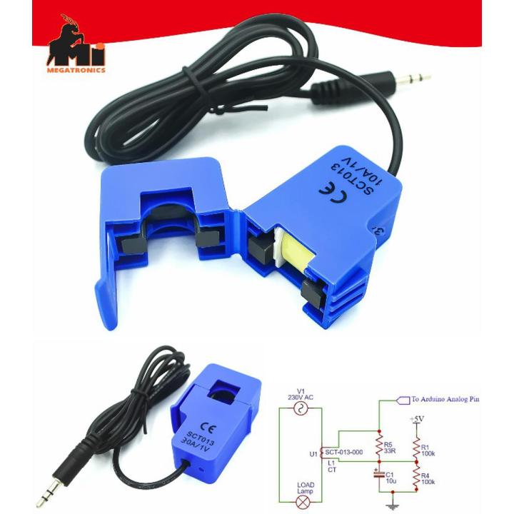SCT-013  30A 1V 1% Split Core Current Transformer CT current sensor Non-invasive AC Current Sensor