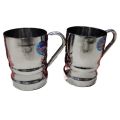 2 Pcs Stainless Steel Lassi Mugs Water Glass 750ml Random Design. 