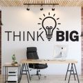 WallsArt Store Think Big Office Wall Vinyl Decal Think big with light bulb office stickers Office Wall Art Gifts Home Office Quote Teamwork Business. 