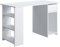 Haq Furnitue Computer Desk with Storage Compartments | Computer Table | Study Table for Young People | Study Table with 3 Storeage Compartments | Modern | White Structure | Shelves in Whit Colour. 