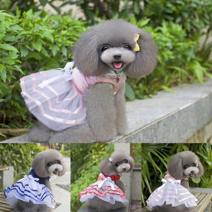 Pink Satin Bowknot Sweety Princess Frock Dress Dog Clothes for Small Dogs Dress Spring Summer Puppy Small Dog Princess Dog