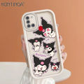 Hontinga for Samsung A21S Back Cover Cartoon Kuromi Pattern Ladder Soft Camera Protection Rubber Phone Case. 