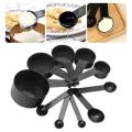 10PCS/Set - Kitchen Scales Measuring Cup And Spoon Coffee Sugar Scoop Measuring Cup Cooking Tool Baking Accessories-Black | SJR Collections. 