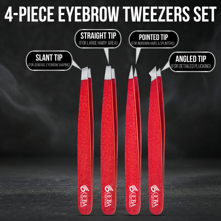 OCBA%20Professional%20Eyebrow%20Tweezers%20Set%20Stainless%20Steel%20Slanted%20Tip%20Tweezers%20for%20Eyebrows%20Plucking,%20Ingrown%20Hair,%20Splinter%20Hair%20and%20Facial%20Hair%20Remover%20Suitable%20For%20Men%20&%20Women%20-%20Image%202