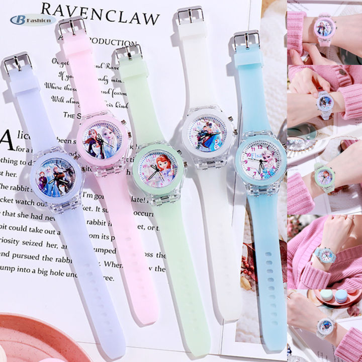 【Frozen】Watch For Kids Girls, Relo For Kids Girls, Digital Watch For Kids, Watch For Kids Boy, Relo For Kids Boys, Kids Digital Watch and Bracelet Set Cute Cartoon Child Luminous Wristwatch, Watch For Kids Girls Buy 1 Take 1 Waterproof