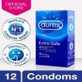 Pack Of 12 - Durex Extra Safe Condoms. 