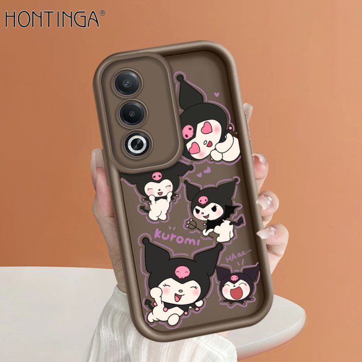 Hontinga for OPPO A3x 4G 5G A3 Pro Back Cover Cartoon Kuromi Pattern Ladder Soft Camera Protection Rubber Phone Case