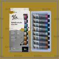 Mont Marte Metallic Acrylic Paint Intro Set 8pc x 18ml. 