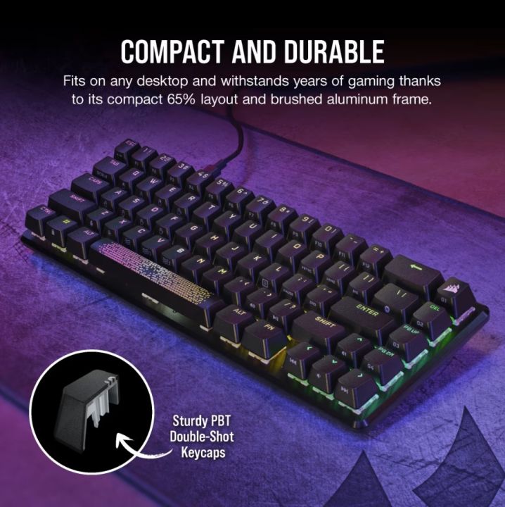 Corsair K65 PRO MINI RGB 65% Optical-Mechanical Gaming Keyboard ...