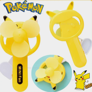 Pokemon Pikachu Portable Mini Handheld Fan Creative Cartoon Hand-Pressed Hand-Cranked Small Fan Child Hand-Held Manual Fans 1Pcs