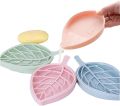 2 Pc's Soap Holder Leaf Shape Creative Double Draining Non-Slip Soap Box Bathroom Accessories. 
