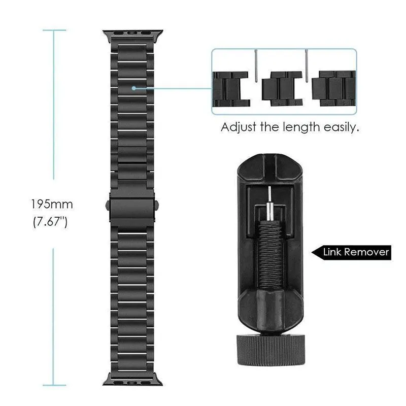 40mm 44mm Stainless Steel Replacement Watch Band For iWatch Apple Watch Series 4 Daraz.pk