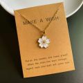 Enacolor Gold Daisy Sunflower Pendant Necklace for Girls – Korean Style Floral Jewelry – Summer Collection – Alloy. 