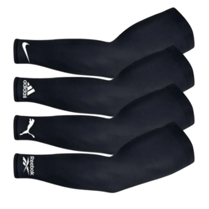 1 Pair (2 pcs) Hand and Arm Sleeves for Men & Women Arm Muffs Sports sleeves Black sleeves Random Company Logos